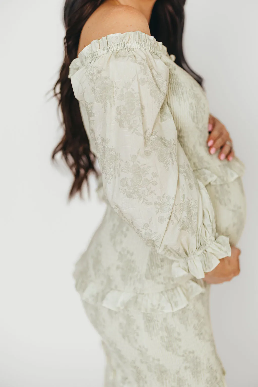 The Chloe Midi Dress in Sage - Bump Friendly