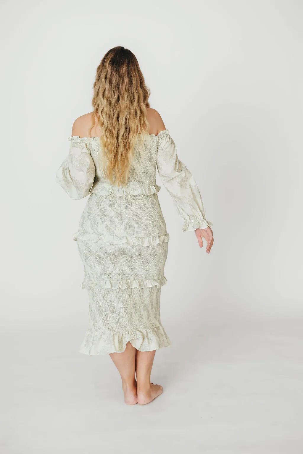 The Chloe Midi Dress in Sage - Bump Friendly