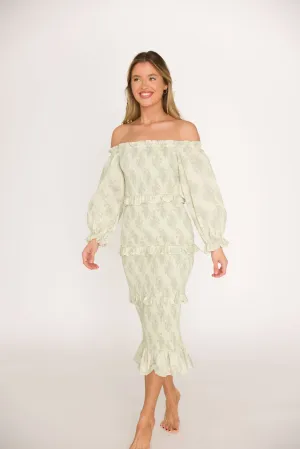 The Chloe Midi Dress in Sage - Bump Friendly