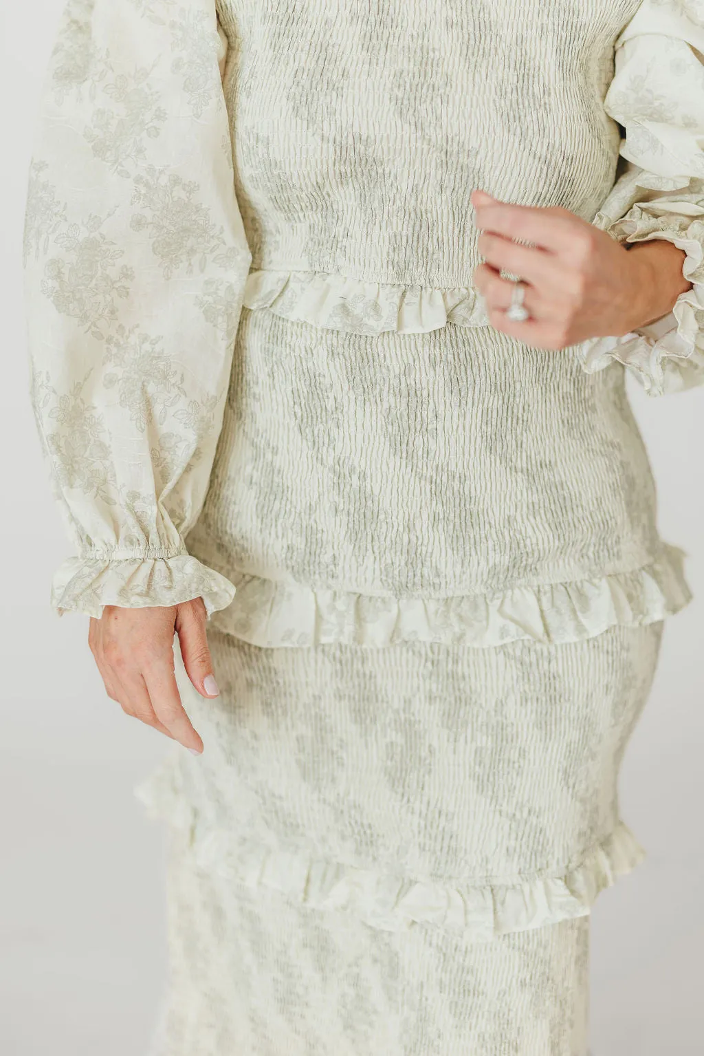 The Chloe Midi Dress in Sage - Bump Friendly