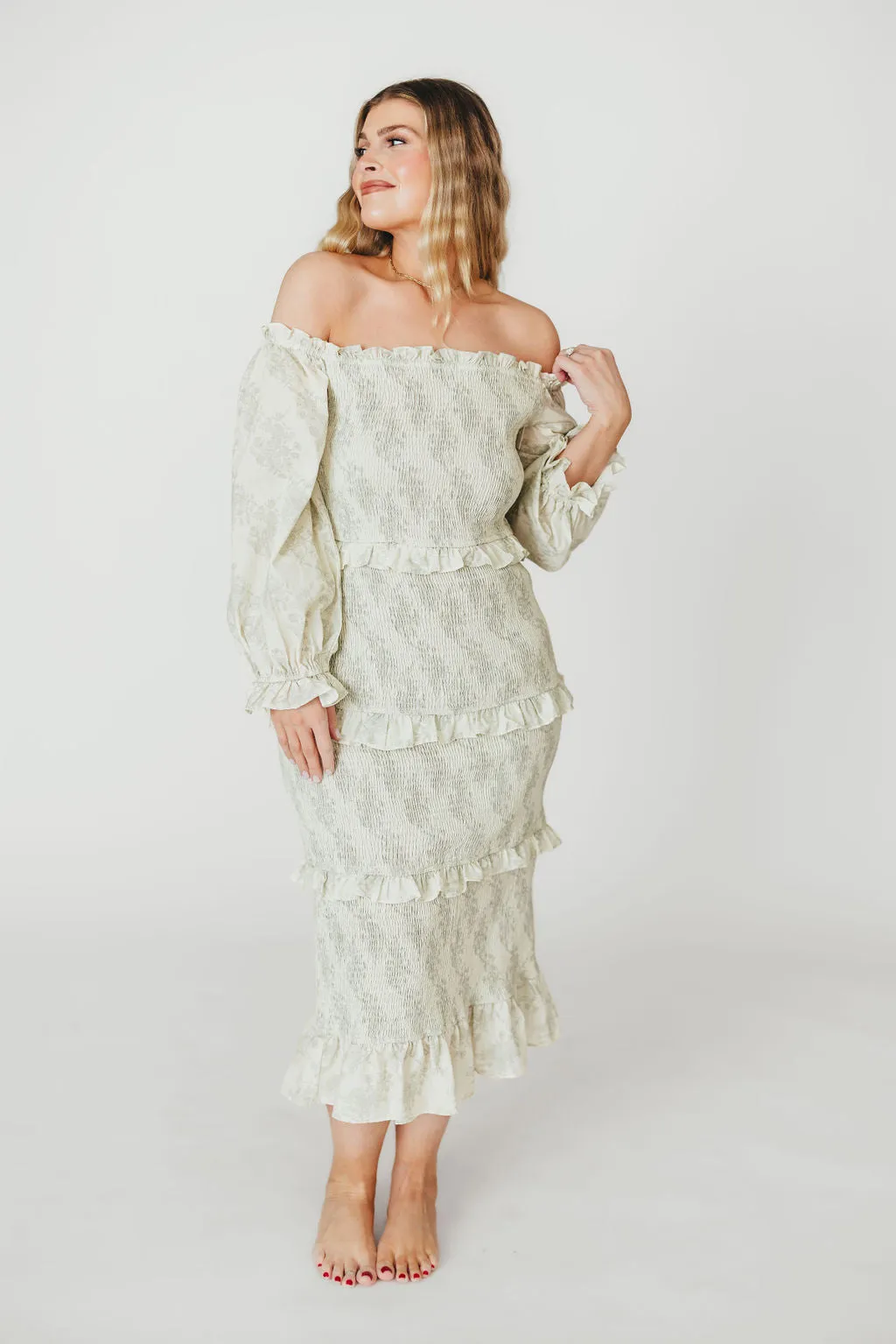 The Chloe Midi Dress in Sage - Bump Friendly
