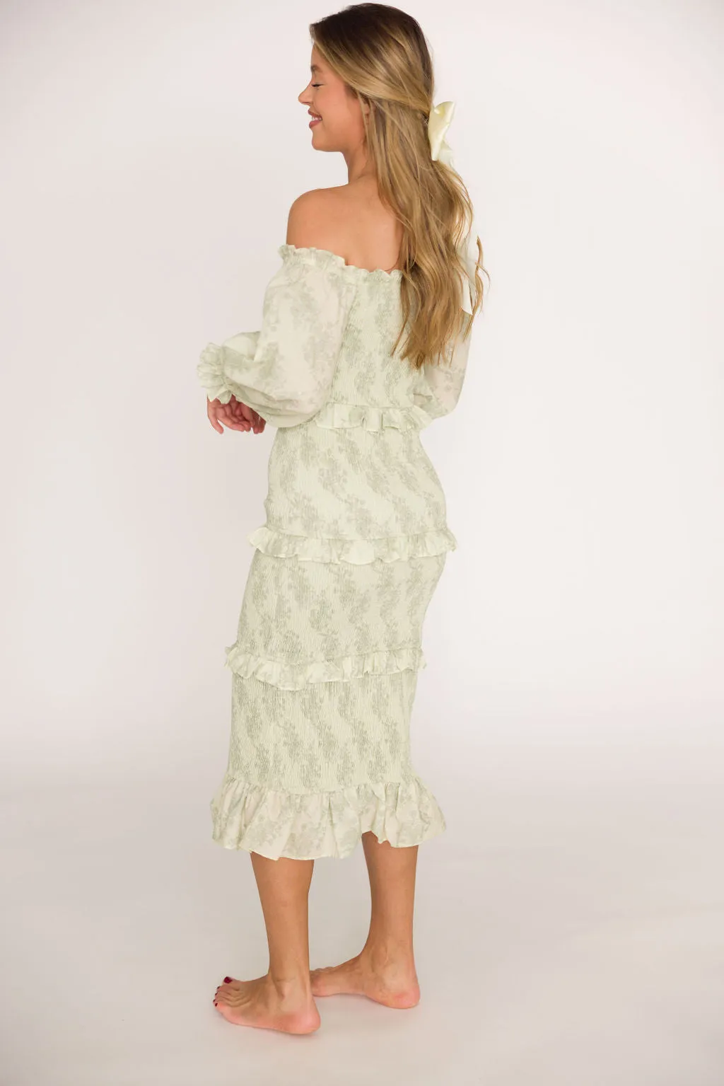 The Chloe Midi Dress in Sage - Bump Friendly