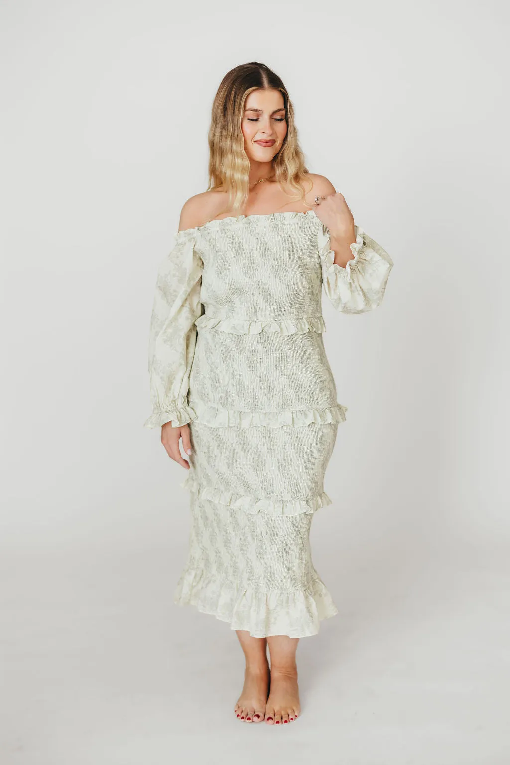 The Chloe Midi Dress in Sage - Bump Friendly