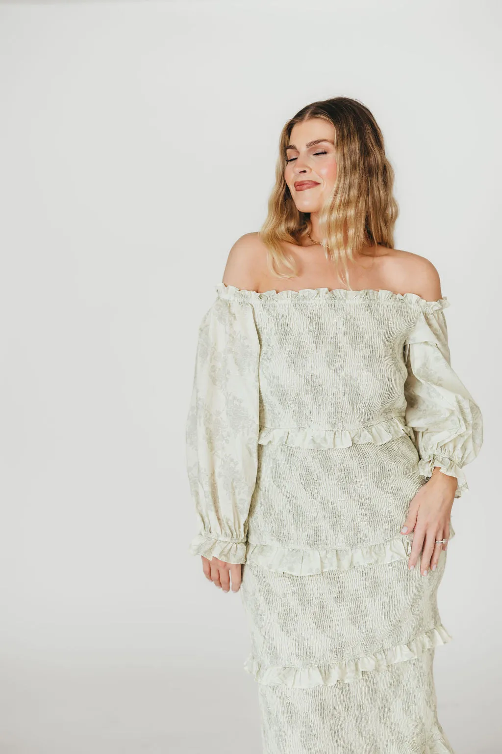 The Chloe Midi Dress in Sage - Bump Friendly