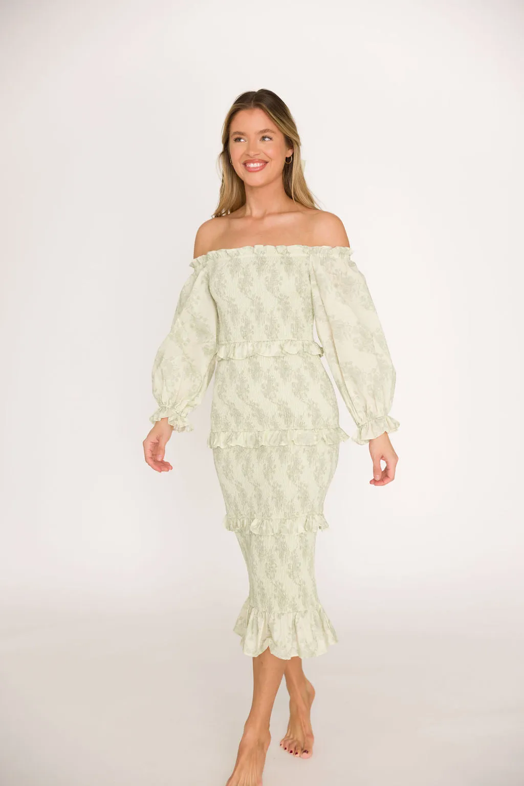 The Chloe Midi Dress in Sage - Bump Friendly