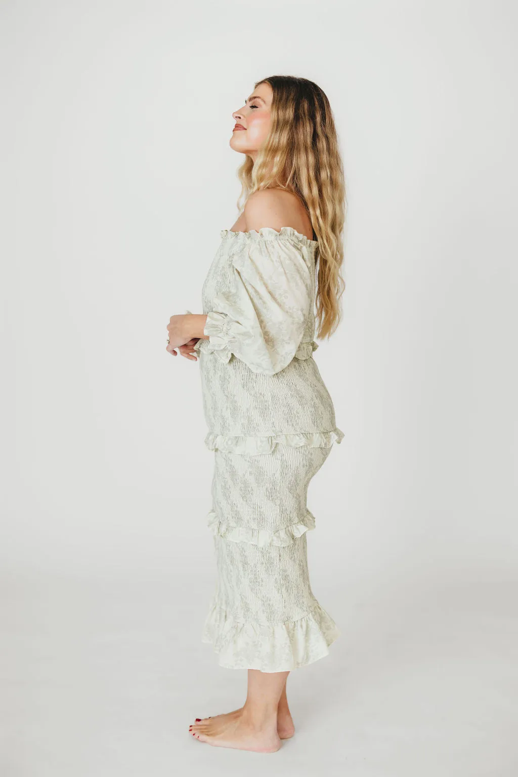 The Chloe Midi Dress in Sage - Bump Friendly