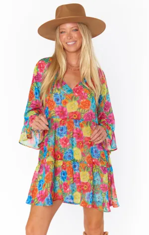 Viola Mini Dress ~ Bright Floral Soiree