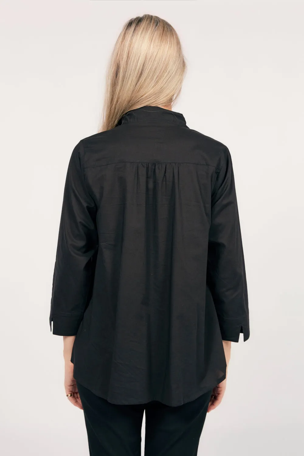 Vivienne Pintuck Blouse in Black