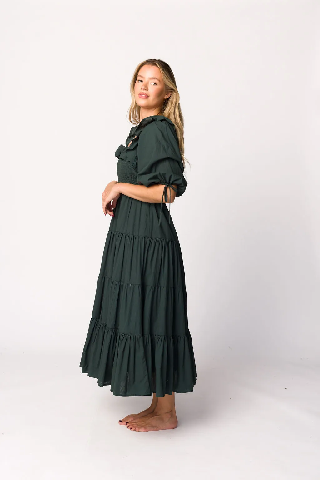 Willow Maxi Dress in Emerald Green - Bump Friendly
