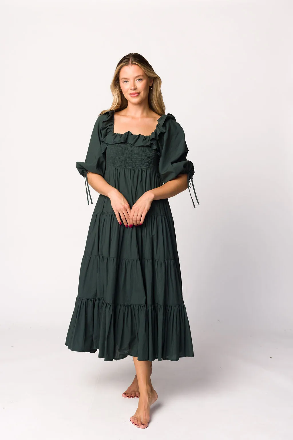 Willow Maxi Dress in Emerald Green - Bump Friendly