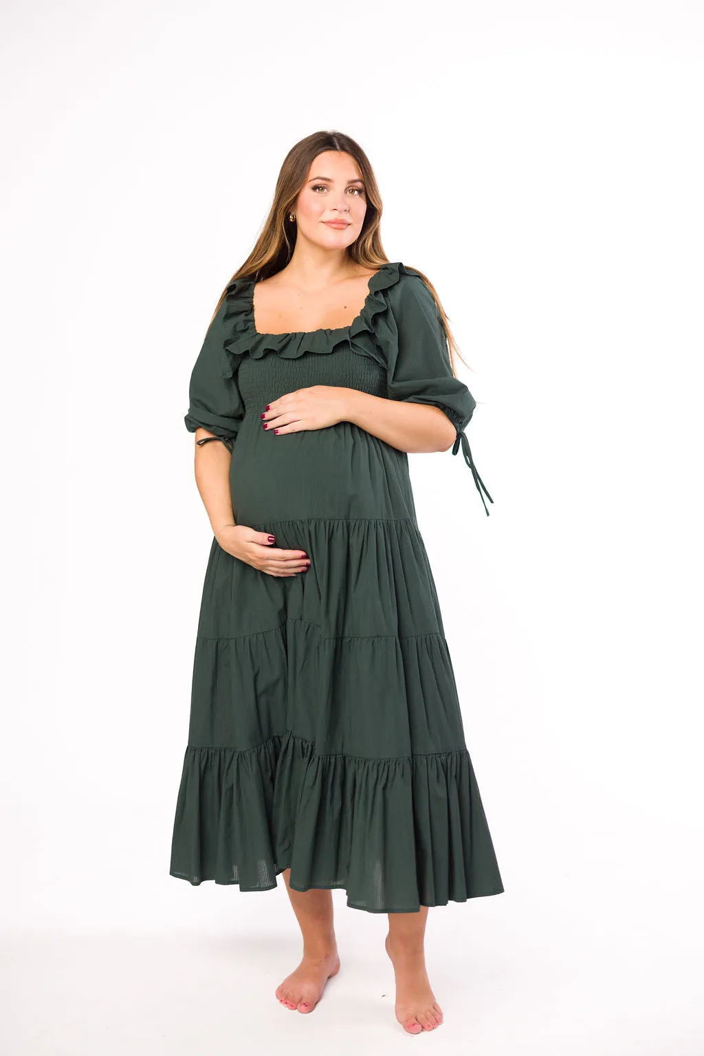 Willow Maxi Dress in Emerald Green - Bump Friendly