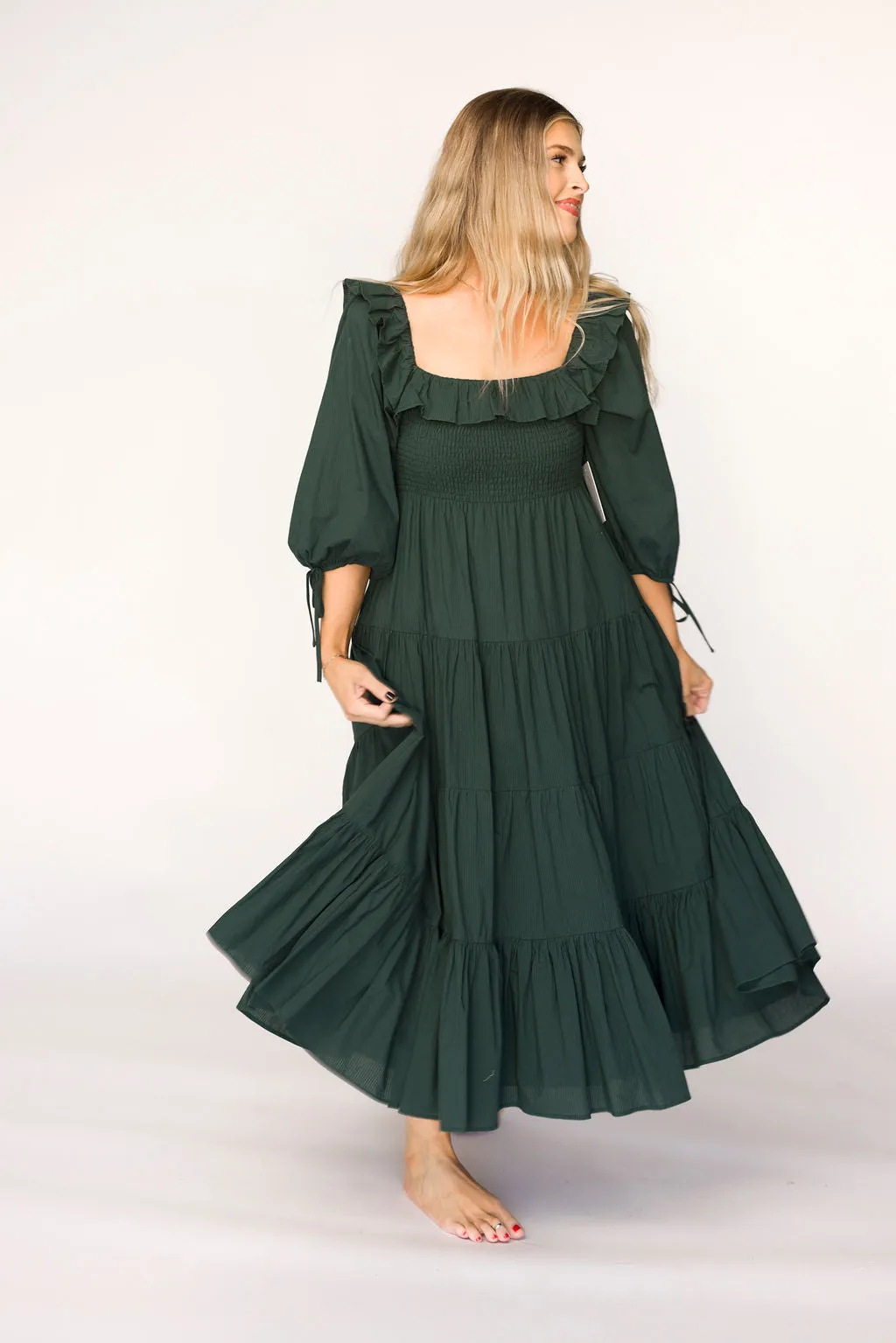 Willow Maxi Dress in Emerald Green - Bump Friendly