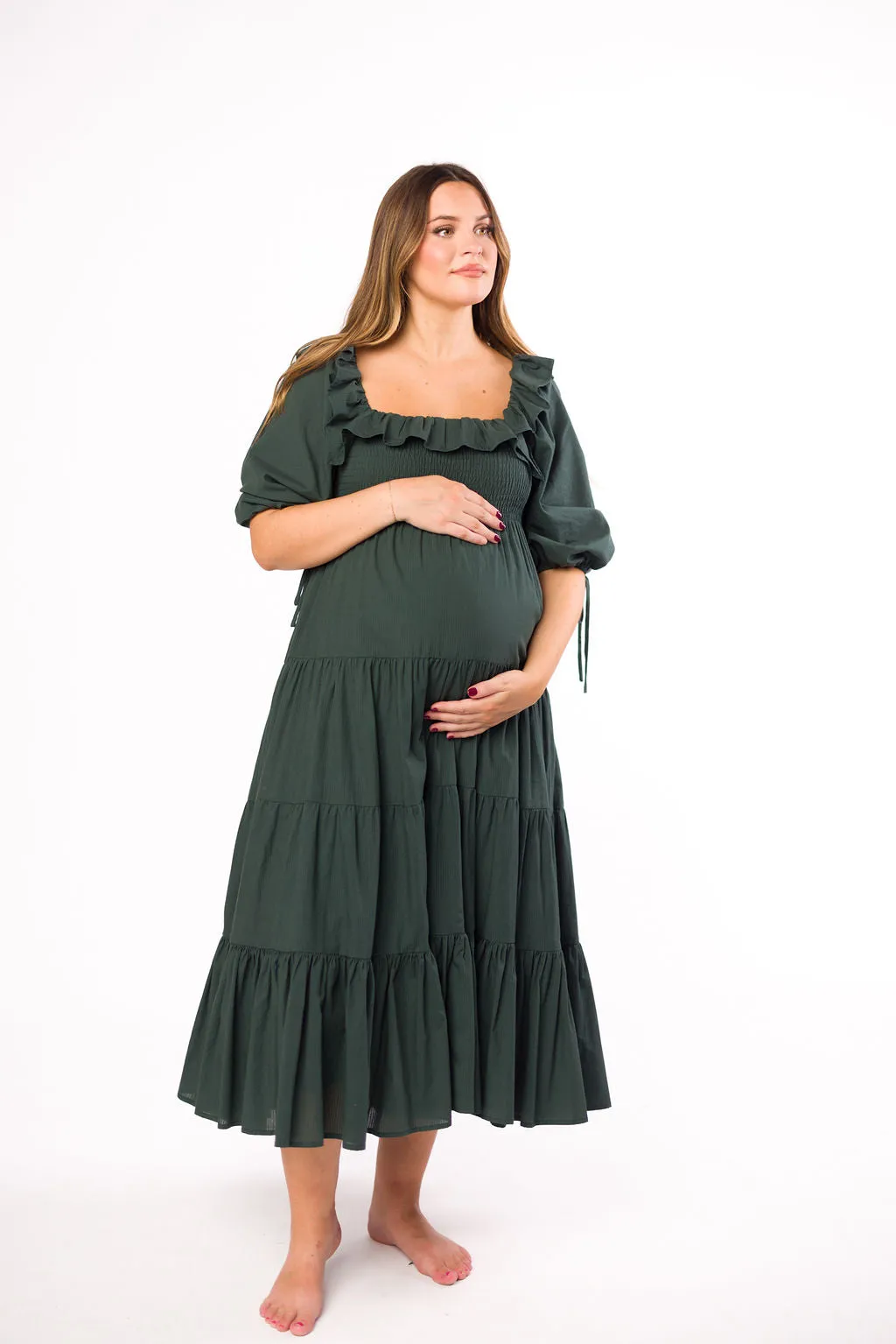 Willow Maxi Dress in Emerald Green - Bump Friendly