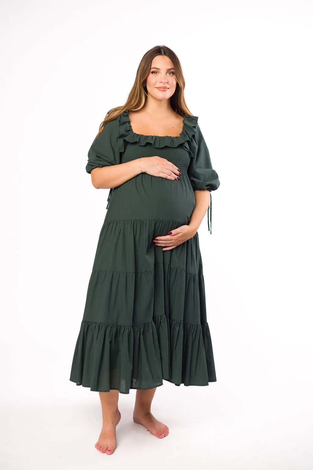 Willow Maxi Dress in Emerald Green - Bump Friendly