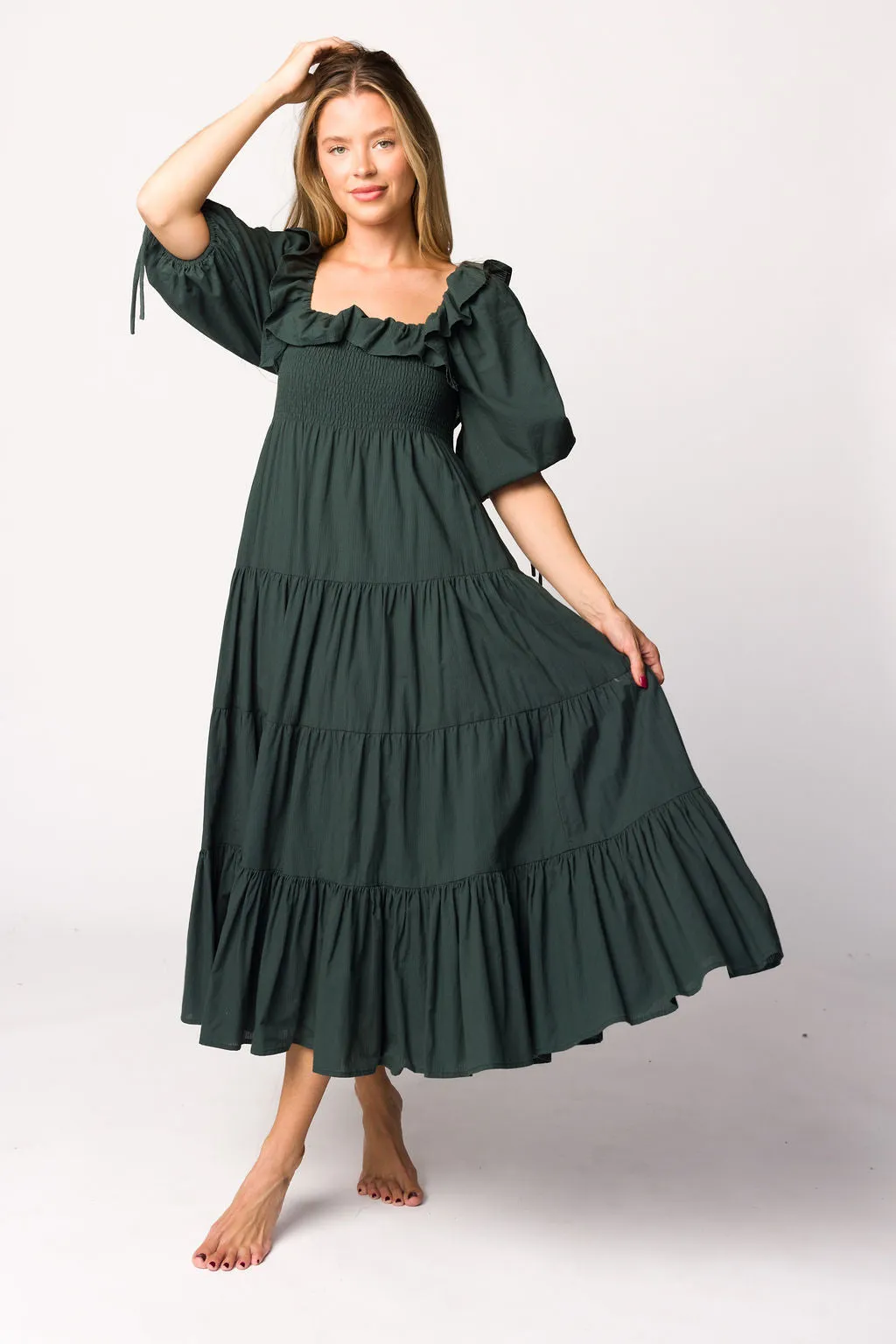 Willow Maxi Dress in Emerald Green - Bump Friendly