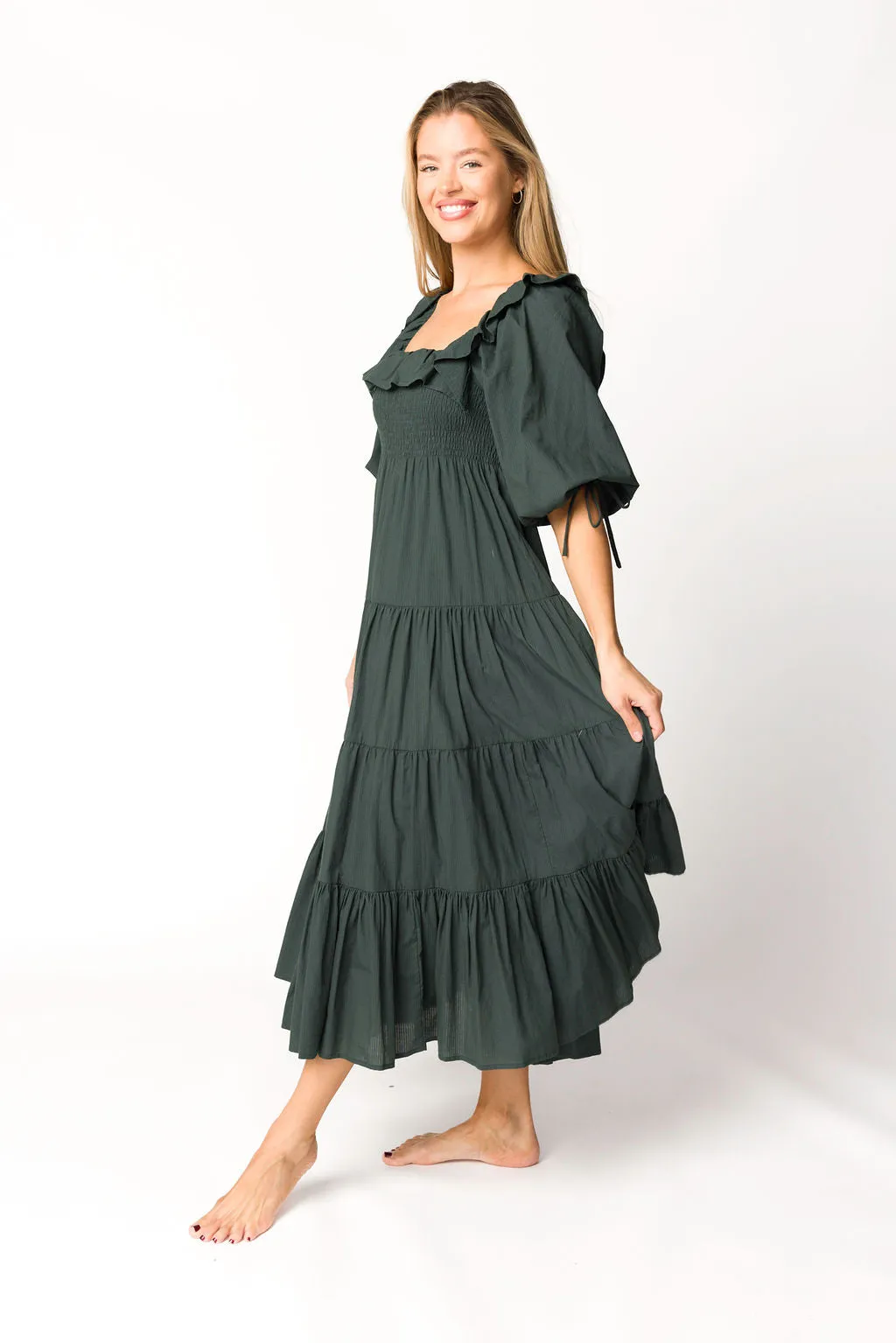 Willow Maxi Dress in Emerald Green - Bump Friendly