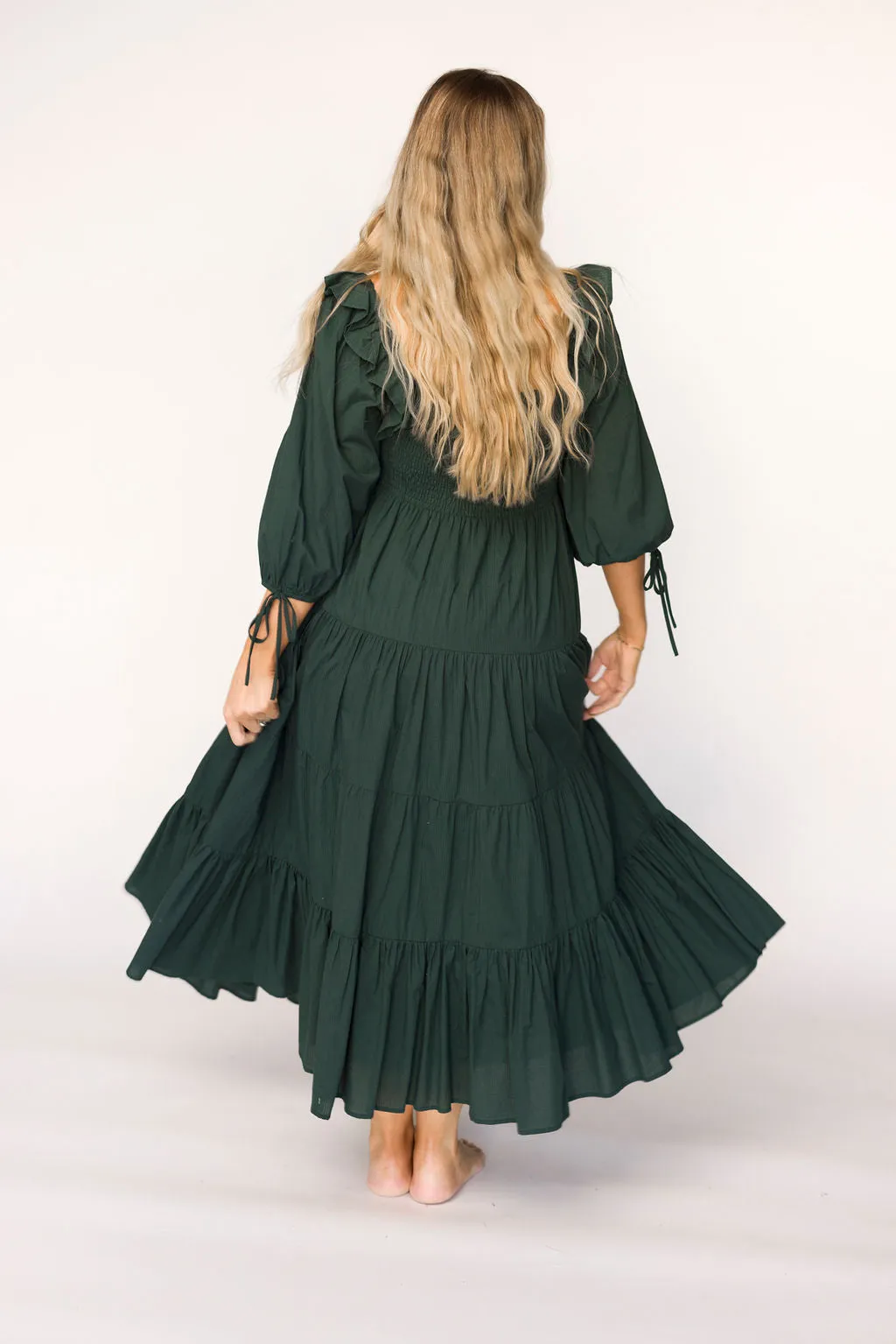 Willow Maxi Dress in Emerald Green - Bump Friendly