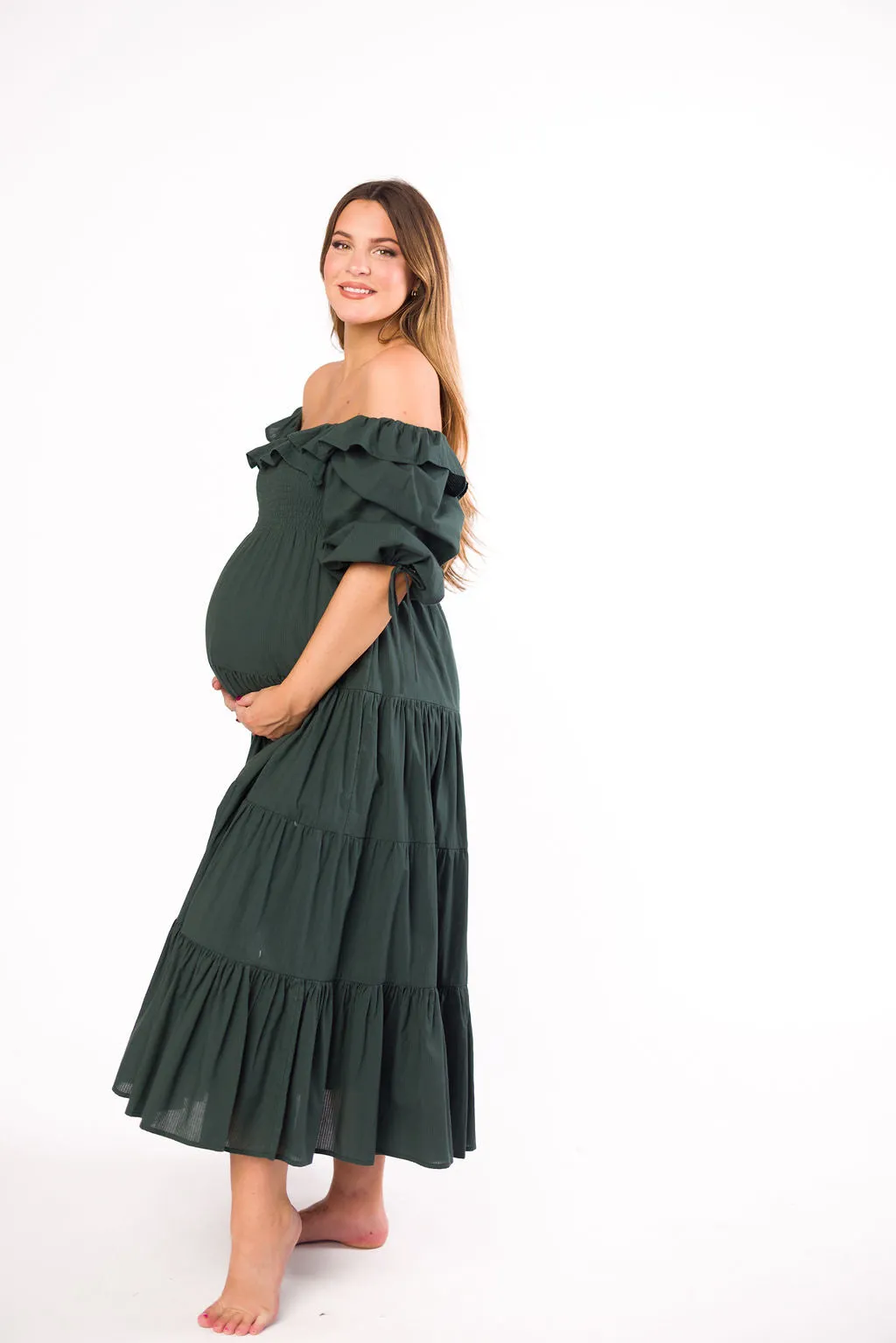 Willow Maxi Dress in Emerald Green - Bump Friendly