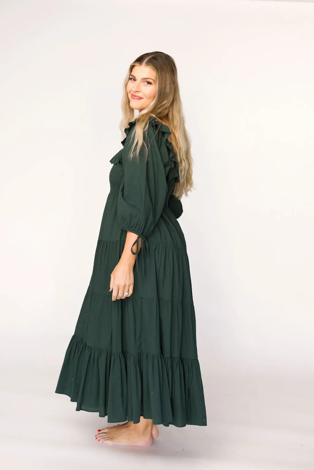 Willow Maxi Dress in Emerald Green - Bump Friendly