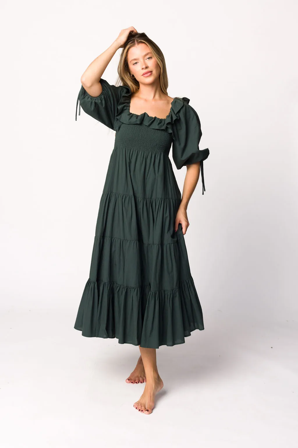 Willow Maxi Dress in Emerald Green - Bump Friendly