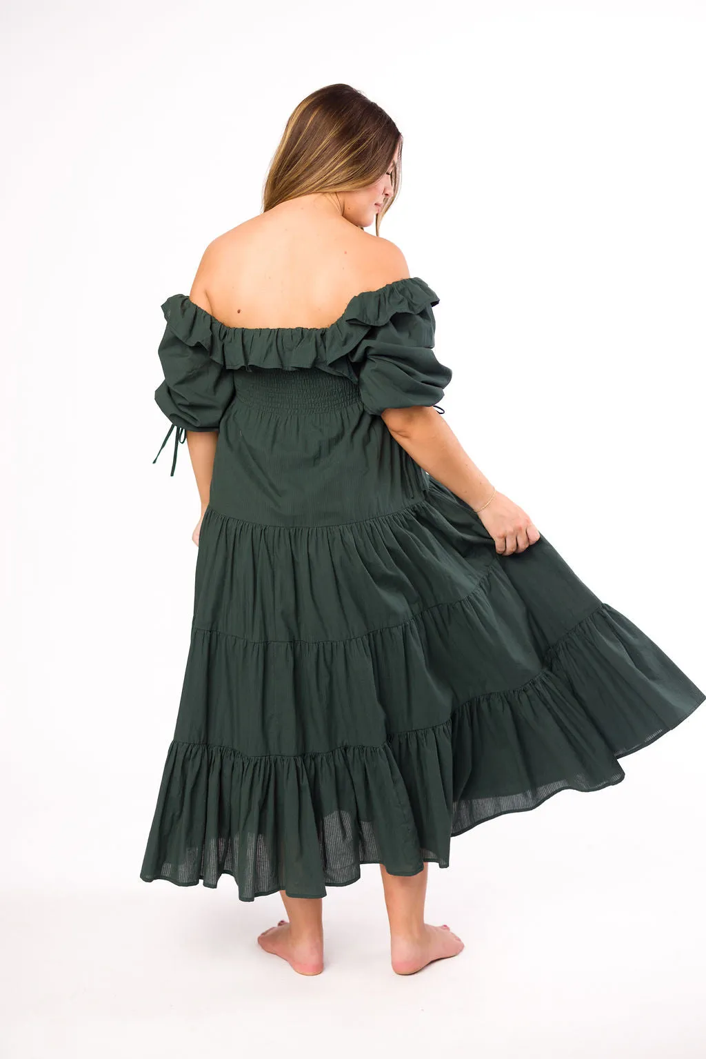 Willow Maxi Dress in Emerald Green - Bump Friendly