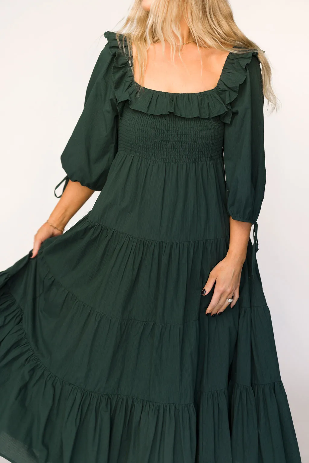 Willow Maxi Dress in Emerald Green - Bump Friendly