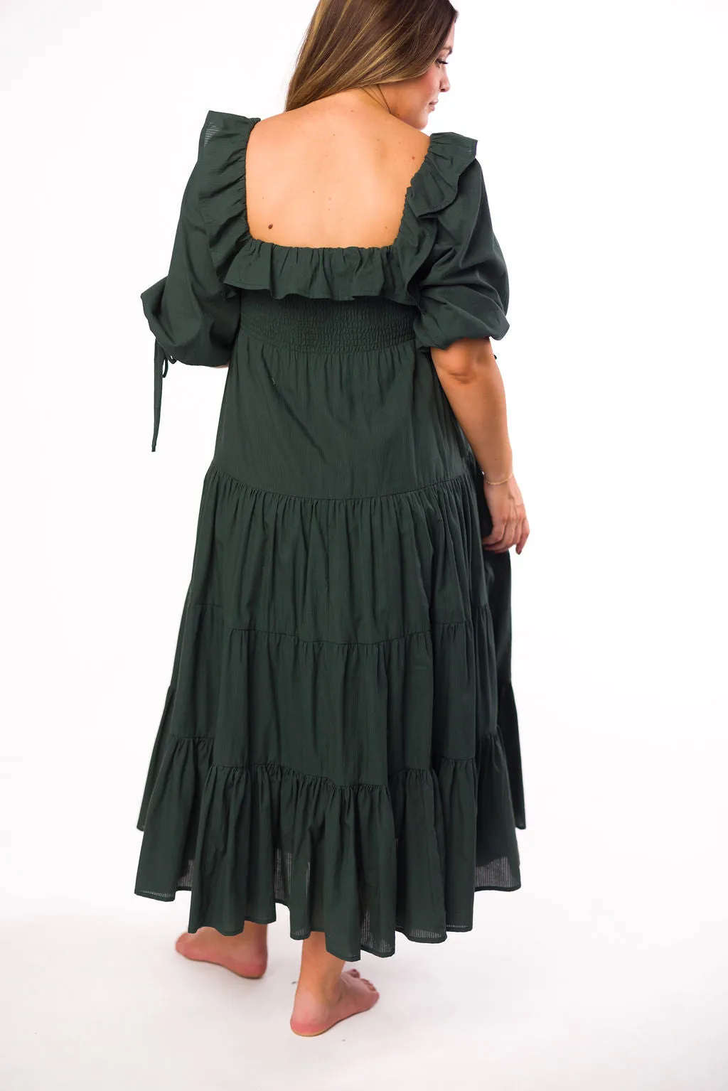 Willow Maxi Dress in Emerald Green - Bump Friendly
