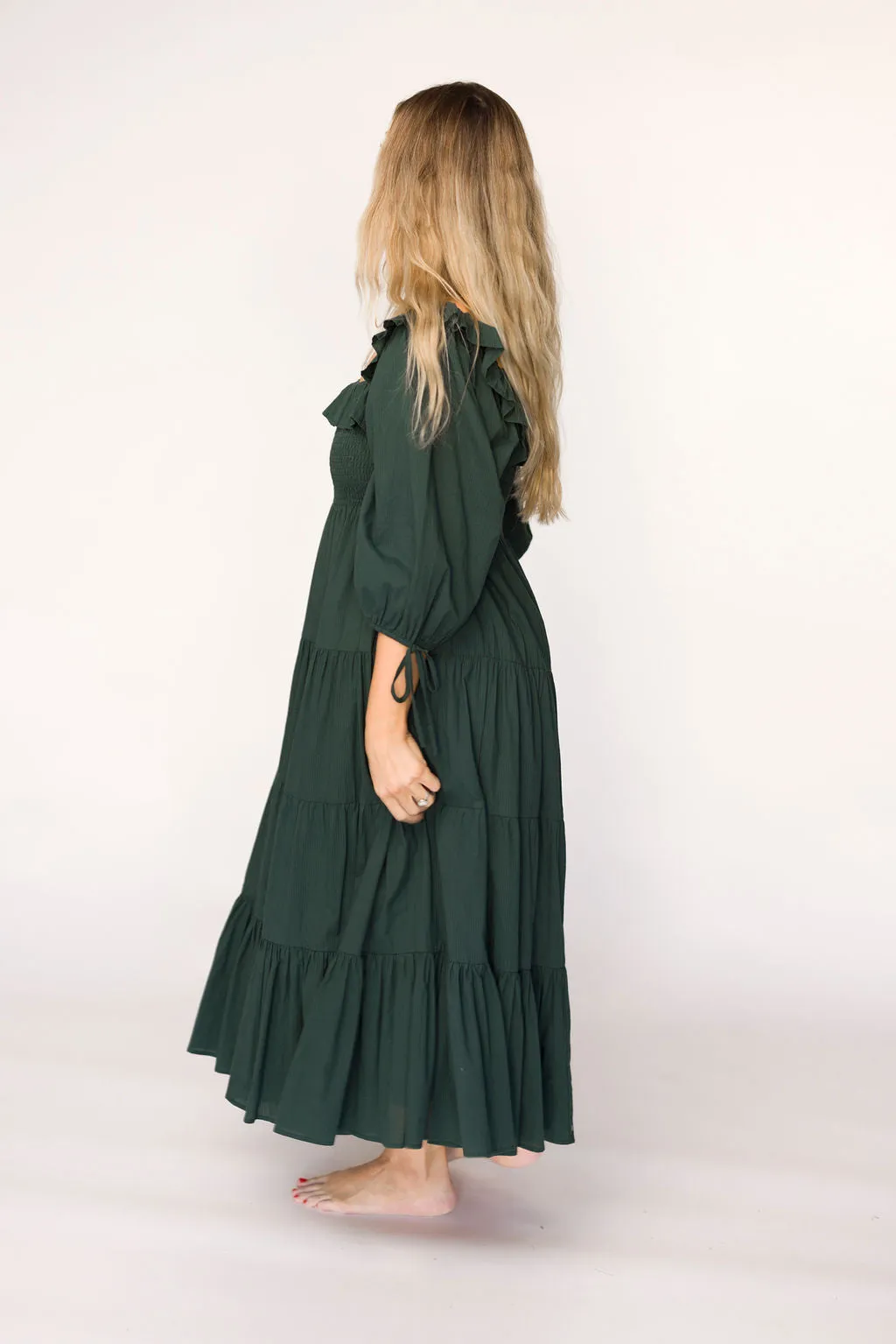 Willow Maxi Dress in Emerald Green - Bump Friendly