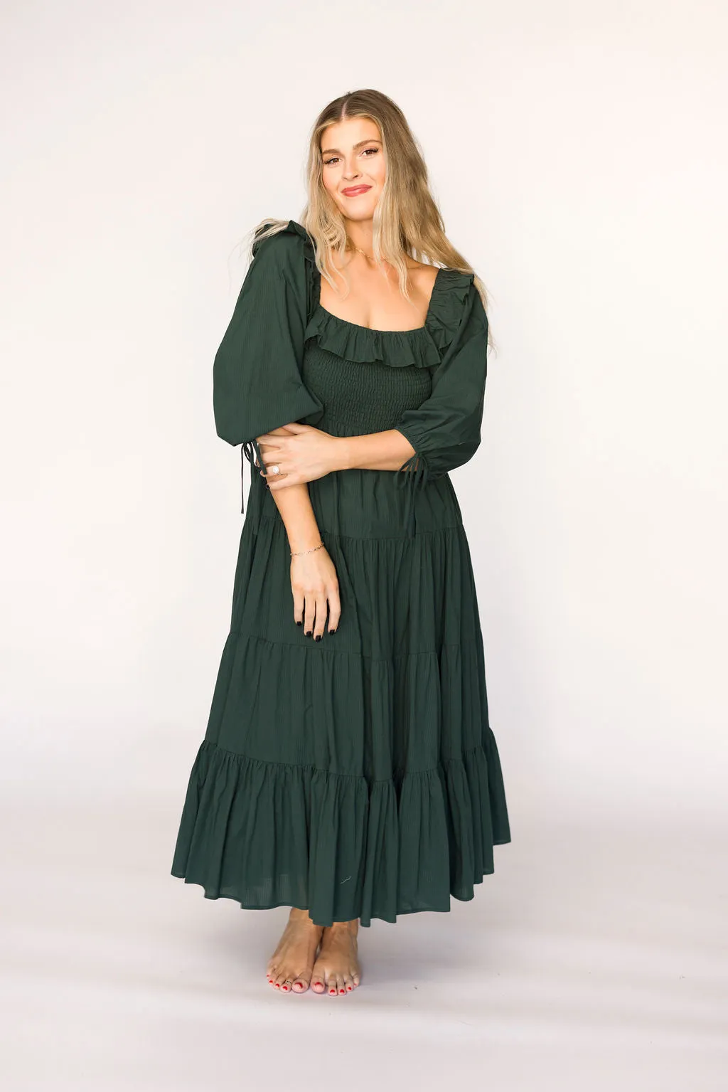 Willow Maxi Dress in Emerald Green - Bump Friendly