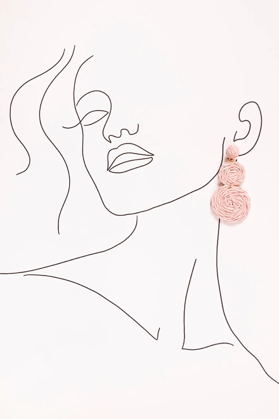 Woven Drop Earrings in Light Pink
