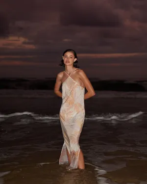 Yasmine Printed Halter Maxi Dress