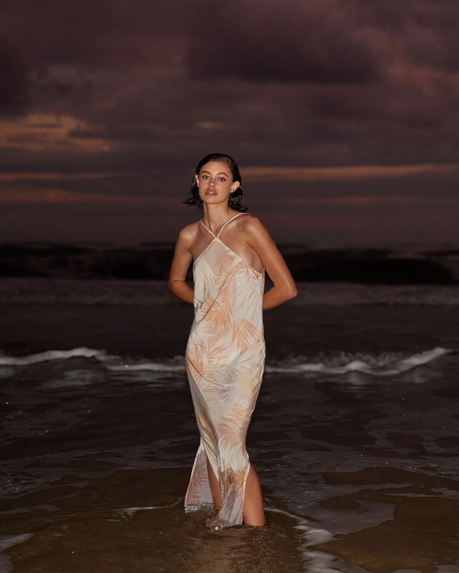 Yasmine Printed Halter Maxi Dress