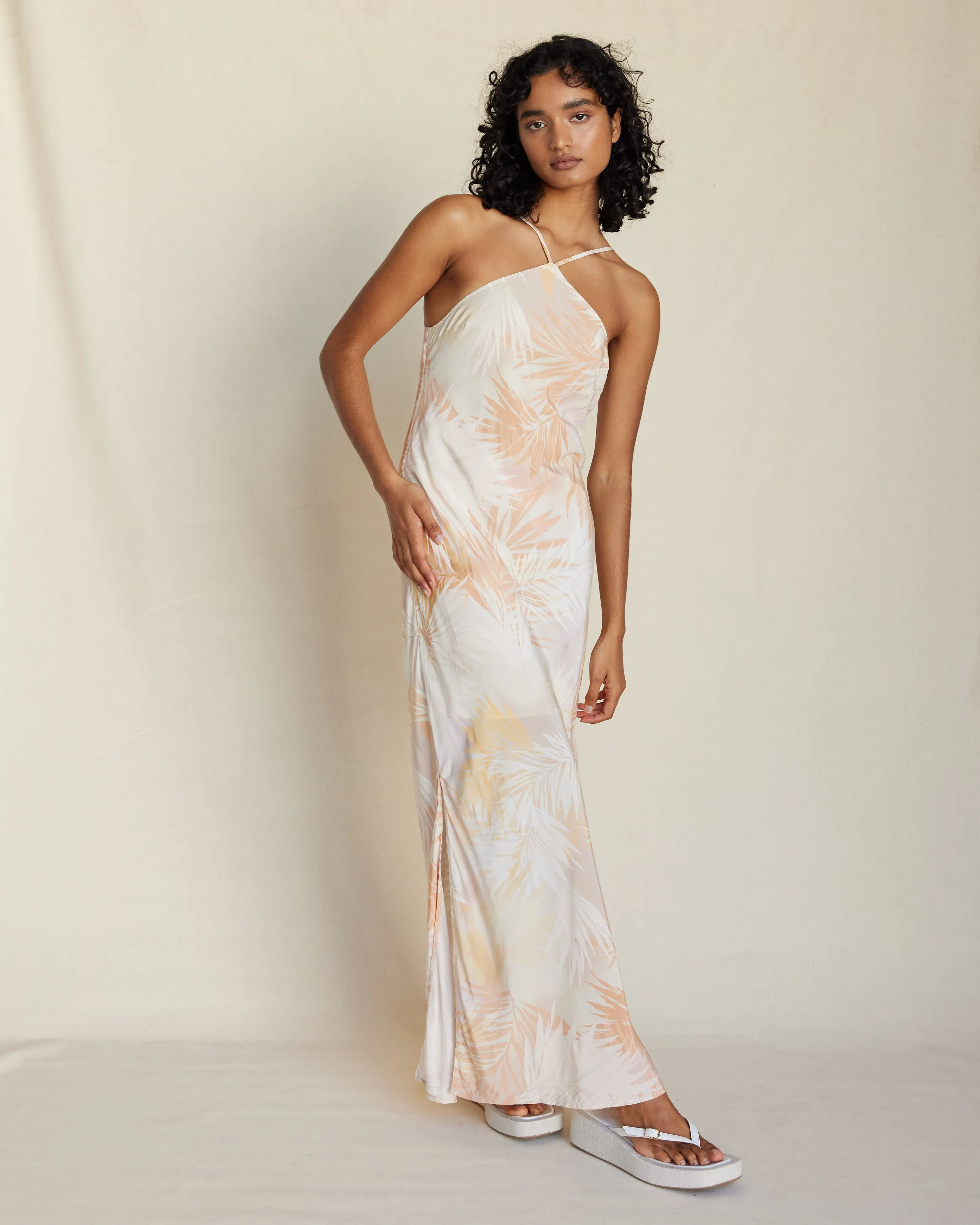 Yasmine Printed Halter Maxi Dress